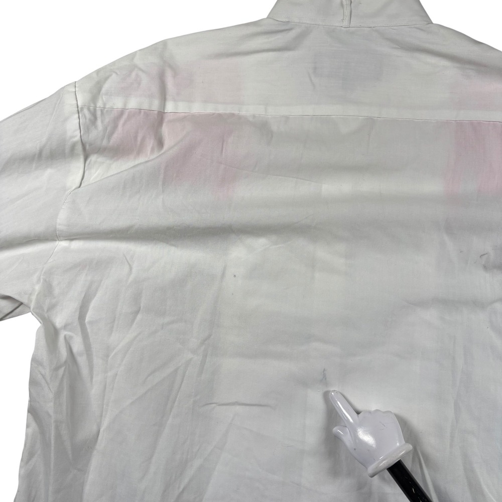 VTG Western Shirt M White Pink Pintuck Tuxedo Button Up Perruzo Uomo Rodeo 90s - Picture 4 of 11